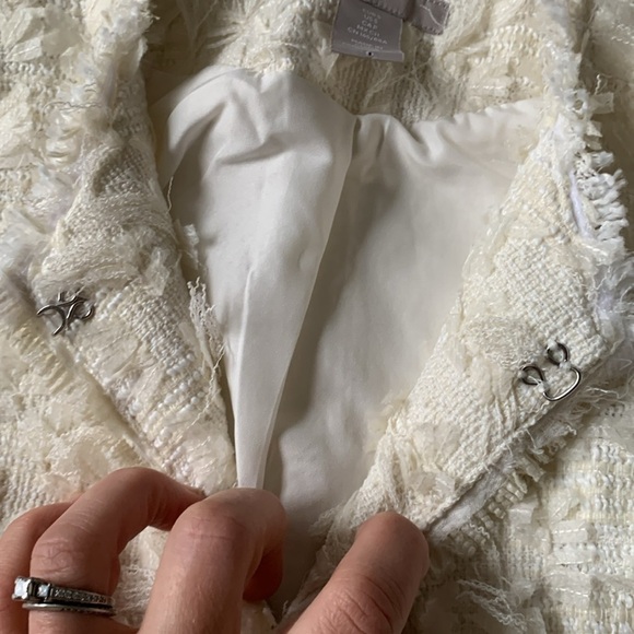 H&M Texture-weave Jacket cream Size S pocket - Picture 13 of 16